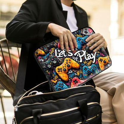 Laptop Sleeve with Handle 15.6 Inch, Waterproof Laptop Case Bag, Play Games Pattern Design Computer Sleeve Compatible with MacBook Air, Pro, HP, Dell, Lenovo, ASUS - color: Play Games, size: 15inch(15-15.6")