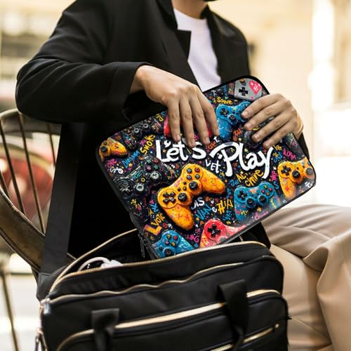 Laptop Sleeve with Handle 12 Inch, Waterproof Laptop Case Bag, Play Games Pattern Design Computer Sleeve Compatible with MacBook Air, Pro, HP, Dell, Lenovo, ASUS - color: Play Games, size: 12inch(11.6-12.3")