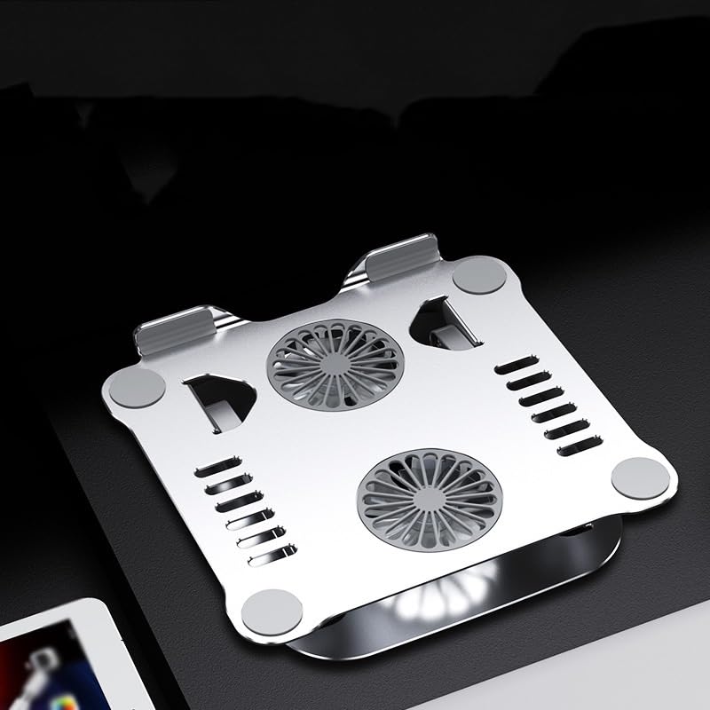 Aluminum Alloy Layer Folding Notebook Holder with Built-in Fan Heat Dissipation Bracket(D) - color: D