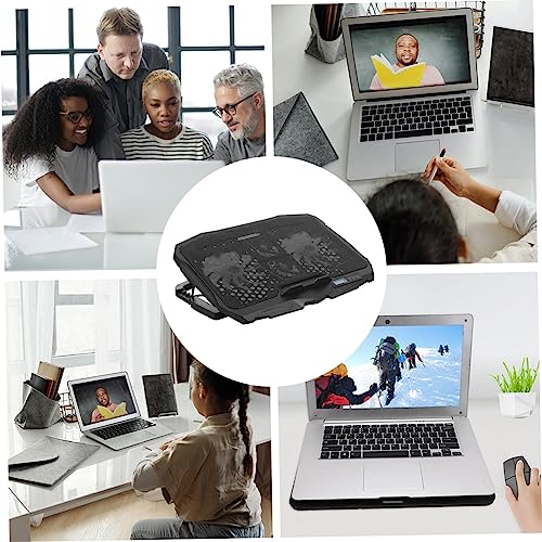 Lurrose Adjustable Laptop Cooler RGB Lighting Ventilated Support Stand for Enhanced Airflow Compatible Laptops Ergonomic Design for Use