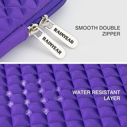 RAINYEAR 13 Inch Laptop Sleeve Shockproof Diamond Foam Padded Case, Purple | Protective Soft Fluffy Lining Case for 14'' MacBook Pro/Max 13.3" MacBook Air/Pro M1 M2 M3 M4 M5 13.3" PC Notebook Chromebook - color: Purple, size: 13"-13.3"