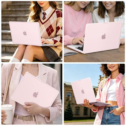 MOSISO Compatible with MacBook Air 13 inch Case M5 2026 M4 M3 M2 2025-2022 | A3449 A3240 A3113 A2681, Scratch-Resistant Shock-Absorbent Reinforced Hard Shell Cover for MacBook Air 13.6 Case, Pink - color: Pink