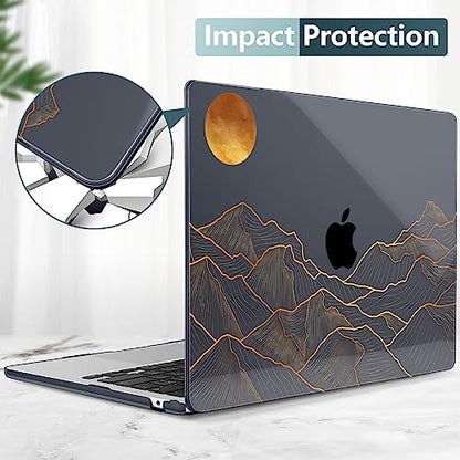DONGKE for MacBook Air 13 Inch Case M5 2026 M4 2025 M3 M2 2024-2022 A3449 A3240 A3113 A2681, Plastic Hard Shell & Keyboard Cover & Screen Film for MacBook Air 13.6 Inch Case - Abstract Mountain - color: Abstract Mountain X692