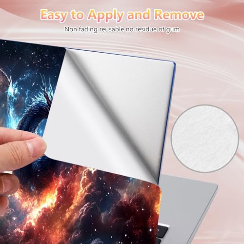 Laptop Skin Sticker Decal 12" 13" 13.3" 14" 15" 15.6",Waterproof Scratch Resistant Vinyl,Reusable Easy to Apply,for MacBook HP Dell Notebooks Netbooks Laptop,2 Wrist Pads,Glitter Dragon Cloud - color: Glitter Dragon Cloud
