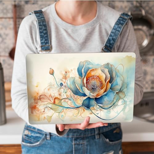 Universal Laptop Skin Sticker with 2 Wrist Pad Skins, Waterproof Scratch Resistant Vinyl Laptop Cover Decal, Cut to Fit for 11–15.6 Inch MacBook HP Dell Lenovo, Abstract Art Flower - color: Abstract Art Flower