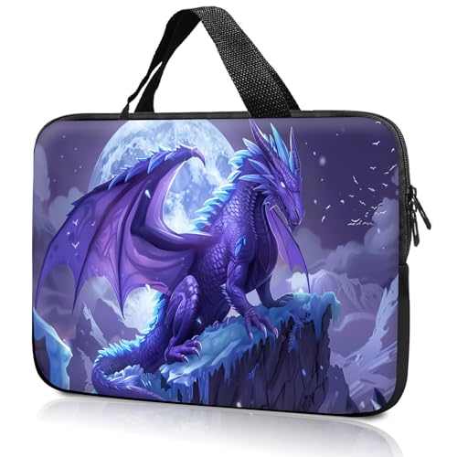 14" 15" Laptop Handle Bag Computer Bag,14.2" 15.4 inch Pouch Holder Notebook Sleeve Cover Compatible for Dell,Lenovo,Toshiba HP, Asus Notebook Messenger Briefcase-angry flying dragon - color: Angry Flying Dragon