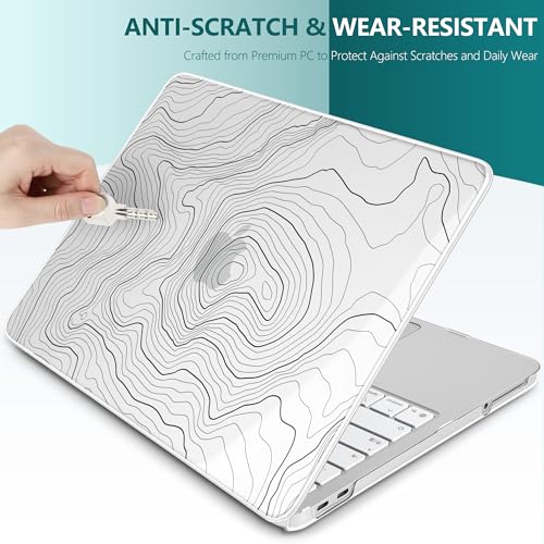 for MacBook Neo 13 Inch Case 2026 (Model A3404, A18 Pro chip), Stylish Pattern Protective Hard Shell with Screen Protector, Keyboard Cover & USB-C Adapter - Clear Maps - color: Clear Maps