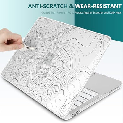 for MacBook Neo 13 Inch Case 2026 (Model A3404, A18 Pro chip), Stylish Pattern Protective Hard Shell with Screen Protector, Keyboard Cover & USB-C Adapter - Clear Maps - color: Clear Maps