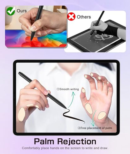 Ciscle Magnetic EMR Stylus Compatible with Remarkable 2, Replacement Digital Pen with Eraser, 4096 Pressure Levels, Palm Rejection, Tilt Support, for Remarkable/Samsung/Wacom/Onyx EMR Devices-5 Tips - style: Black Pen with 5 Tips