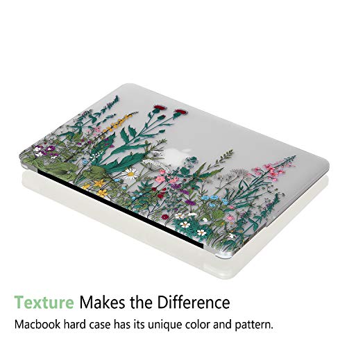 Case for MacBook Air 13 inch A1466 A1369 2010-2017 Release, 5 in 1 Matte Clear Hard Shell&Keyboard Cover&Screen Protector&Webcam Cover Compatible with Older Version Air 13.3 - Garden Flowers - color: Z Midnight Green