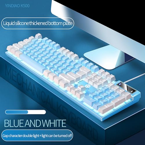 Gaming Keyboard, Wired Backlit Mini Keyboard, Ultra-Compact Anti-Ghosting No-Conflict Membrane Gaming Wired Keyboard for PC Laptop Windows Gamer (Blue) - color: Blue