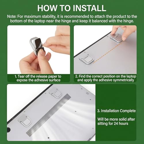 2PCS Laptop Stand Portable,Adjustable Laptop Riser, Ergonomic Cooling Mini Invisible Notebook Stand Riser for Desk Computer Keyboard Universal 10-17 Inch (Silver) - color: Silver
