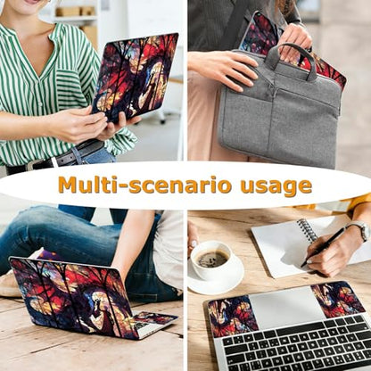 Universal Laptop Skin Sticker with 2 Wrist Pad Decals, 3-Piece Removable Vinyl Laptop Cover, Glass Dragon Waterproof Anti-Scratch, Easy-Trim Fit for 13.3" 14" 15.6" Laptops - color: Glass Dragon