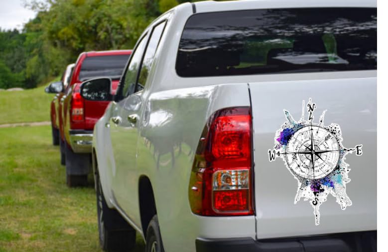 Large Compass Vinyl Waterproof Sticker Decal Not All Those Who Wander are Lost, 20 Inches - for Laptop Wall RV Window - size: 20in