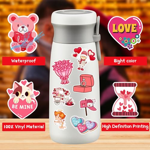 XZENTIRA, 103 Pcs Valentines Day Stickers, Love Stickers, Waterproof Vinyl for Water Bottle, Laptop, Gifts, Skateboard, Valentine's Day Wall, Window Decorations, Party Decorations - style: Valentine's Day