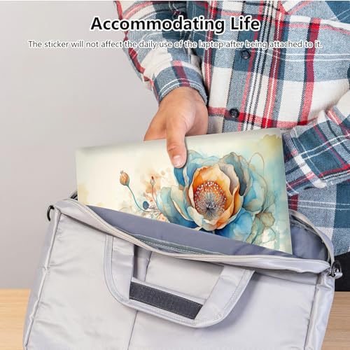Universal Laptop Skin Sticker with 2 Wrist Pad Skins, Waterproof Scratch Resistant Vinyl Laptop Cover Decal, Cut to Fit for 11–15.6 Inch MacBook HP Dell Lenovo, Abstract Art Flower - color: Abstract Art Flower