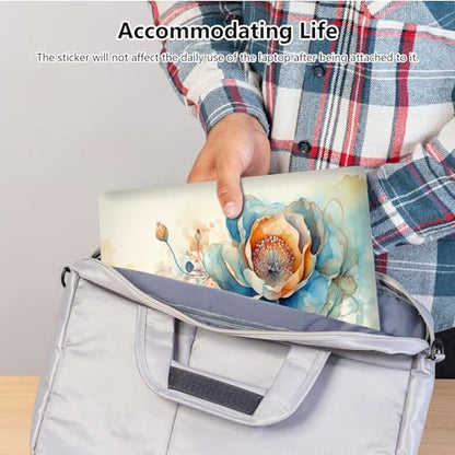 Universal Laptop Skin Sticker with 2 Wrist Pad Skins, Waterproof Scratch Resistant Vinyl Laptop Cover Decal, Cut to Fit for 11–15.6 Inch MacBook HP Dell Lenovo, Abstract Art Flower - color: Abstract Art Flower