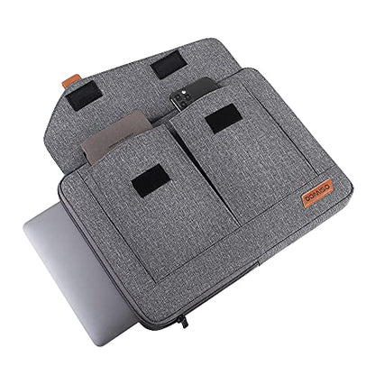 DOMISO 14 Inch Laptop Sleeve Bag Water Resistant Business Briefcase Carrying Shoulder Bag for Lenovo Chromebook S330/Flex 4/Thinkpad L480 E480 T480s/HP ProBook 640 G4/Dell Inspiron 5480 5481,Grey - color: Grey, size: 13.5 - 14 Inch