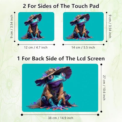 Laptop Skin Sticker Decal, Universal Reusable Vinyl Laptop Cover for 12" 13" 13.3" 14" 15" 15.4" 15.6" Notebook PC, Waterproof Scratch-Resistant with 2 Wrist Pads, Easy to Apply & Remove,Art Frog - color: Art Frog