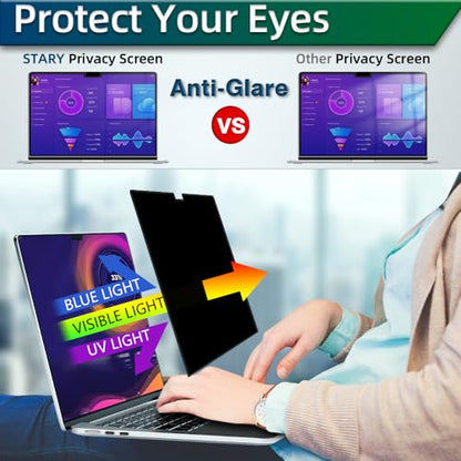 STARY Privacy Screen for MacBook Air 13.6 & 13 Inch(2022,2023,2024, M2, M3) Removable Laptop Privacy Filter with Matte Anti-Glare Blue Light Protector