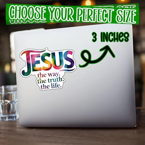 (3Pcs) Jesus The Way The Truth The Life Christian Sticker Waterproof Vinyl Decal Religious Faith Sticker Colorful Bible Decal Laptop Water Bottle Church Gifts Christians Adults Teens Women 3x2.3 Inch - color: Jesus the Way