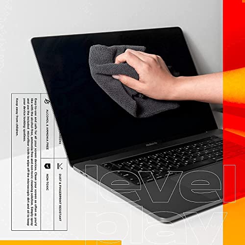 Levelplay Screen Cleaner Kit – Fingerprint-Resistant Touchscreen, Monitor & Lens Cleaner, Alcohol- and Ammonia-Free, Washable Microfiber Wipe (Large), 240 mL (8.1 fl oz) Spray Bottle - size: 240ml Regular-Use Kit