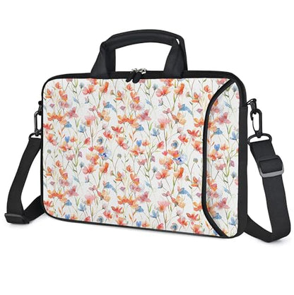 17 inch Laptop Shoulder Bag Carrying Case with Handle Fits 15.6/16/17/17.3/17.4 inch Laptop Notebook (Flowers1, 16-17.3 inch) - color: Flowers1