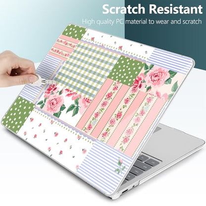 Batianda Case for Microsoft Surface Laptop 13 inch 2025 2026,Chic Patchwork | Fits Model 2095, Artistic Patterns Ultra-Slim Lightweight Scratch-Resistant Hard Shell with Professional Protection - color: Floral striped frame
