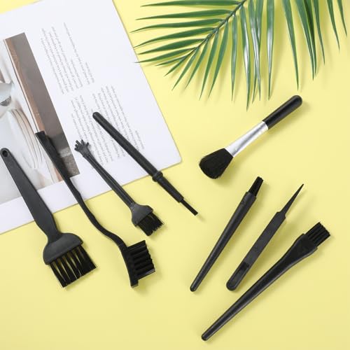 8 PCS Keyboard Brush for Pc Electronic Cleaning Brushes Computer Cleaning Kit for Laptop Keyboard Camera Computer (Black)