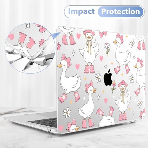 May Chen Compatible with MacBook Air 13 inch Case 2022 2021, 2020-2018 Release Model: M1 A2337 A2179 A1932, Plastic Hard Shell Case Cover for Mabook Air 13 inch with Retina Dispaly, Cute Goose Spring - color: Cute Goose Spring