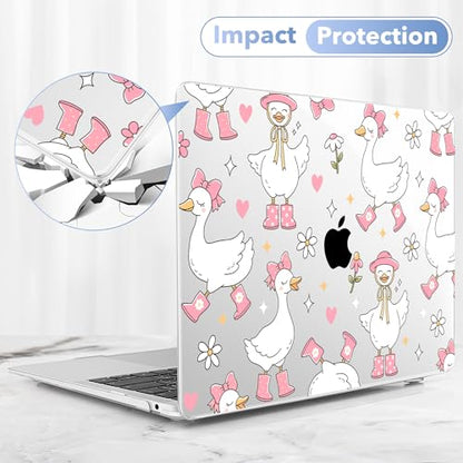 May Chen Compatible with MacBook Air 13 inch Case 2022 2021, 2020-2018 Release Model: M1 A2337 A2179 A1932, Plastic Hard Shell Case Cover for Mabook Air 13 inch with Retina Dispaly, Cute Goose Spring - color: Cute Goose Spring