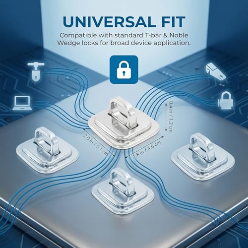 Homoyoyo 4pcs Laptop Security Anchor Base Plate for -Theft Cable Locks Design for Various Models Stable and Secure Laptop Locking for Office Study and Travel