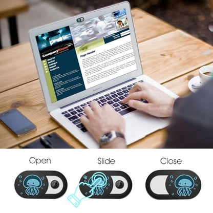 SIREG Webcam Cover Ultra Thin - Web Camera Cover fits Laptop,Tablet,PC,Computer, Smartphone, Protect Your Privacy and Security,Strong Adhesive (Jellyfish B- 3 Pack) - color: Jellyfish B- 3 pack