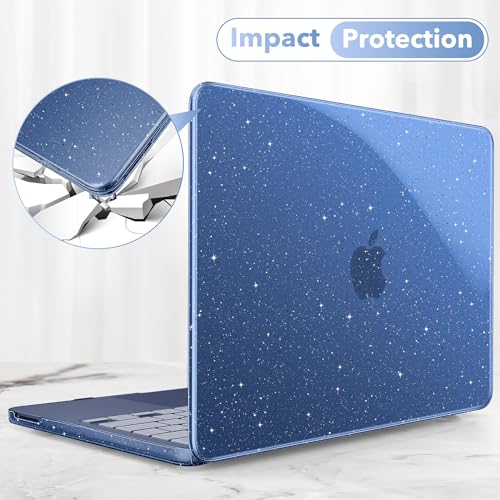 May Chen Compatible with MacBook Neo 13 inch Case 2026 Model A3404, Plastic Hard Shell,Keyboard Cover,Screen Protector,Dust Plug, for MacBook Neo 13" with A18 Pro Chip, Glitter Indigo - color: Glitter Indigo