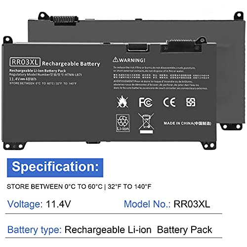 ASUNCELL RR03XL Battery for HP ProBook 430 G4 440 450 455 470 G4, HP ProBook 440 450 470 851477-421 851477-541 851477-831 851477-832 851610-850 - color: RR03XL