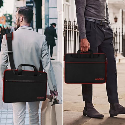 Hseok Laptop Shoulder Bag 15 15.6 16 Inch Briefcase,Compatible MacBook Pro/Neo 16",MacBook Air/Pro 15,XPS 15/16 and most 15.6-16 and Most 15-16 Notebooks,Spill-Resistant Handbag,Black & Red - color: Black & Red, size: 15-16 inch