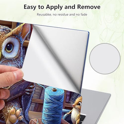 Laptop Skin Sticker Decal, Universal Reusable Vinyl Laptop Cover for 12" 13" 13.3" 14" 15" 15.4" 15.6" Notebook PC, Waterproof Scratch-Resistant with 2 Wrist Pads, Easy to Apply & Remove,Bookshelf Owl - color: Bookshelf Owl