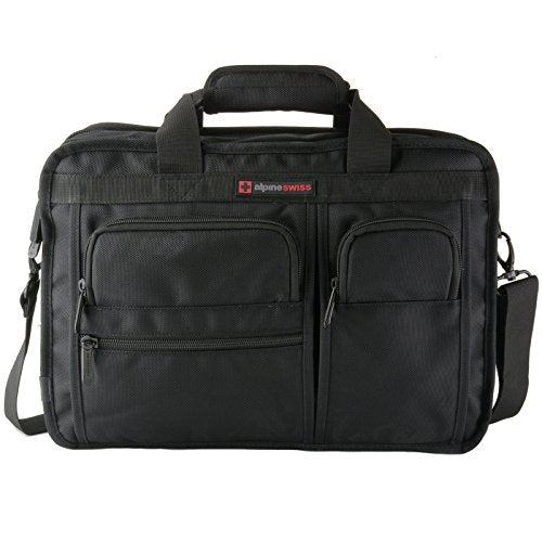 Alpine Swiss Conrad Messenger Bag 15.6 Inch Laptop Briefcase with Tablet Sleeve