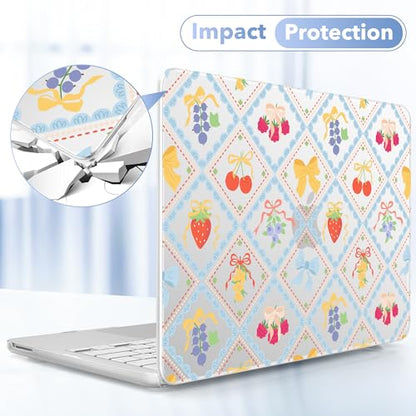 May Chen for MacBook Neo Case 13 inch 2026 | 100% Match Official Color | Pattern Printing, Anti-Crack & Scratch & Fingerprint | Protective Hard Shell Cases Laptop Model A3404 - Fruits Bows - color: Fruits bows