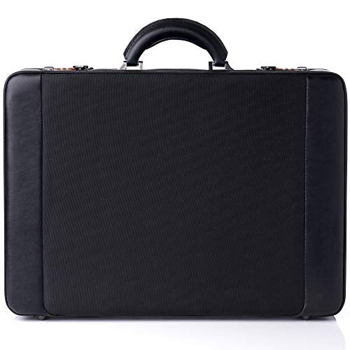 Alpine Swiss Mens Briefcase | Hard Side Business Case | Expandable Attache Case For Men | Dual Combination Locks | Padded Interior | Multi Organizer Pockets | Manufacturer’s Warranty