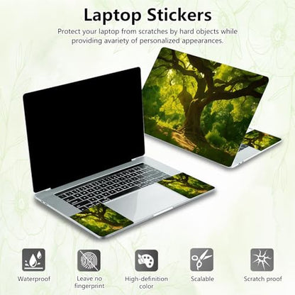 Laptop Skin Sticker Decal, Universal Reusable Vinyl Laptop Cover for 12" 13" 13.3" 14" 15" 15.4" 15.6" Notebook PC, Waterproof Scratch-Resistant with 2 Wrist Pads, Easy to Apply & Remove,Forest Tree - color: Forest Tree