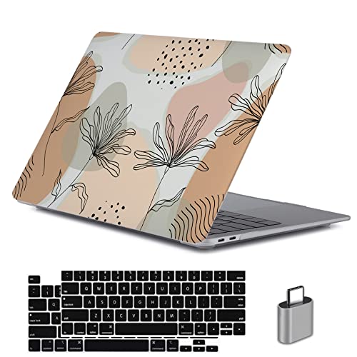 LanBaiLan Compatible for MacBook Pro 13 inch with Touch Bar 2022 2020 2019 2018 2017 2016 Release M1 M2 A2338 A2289 A2251 A2159 A1989 A1706 A1708, Laptop Hard Case & Keyboard Cover, Aesthetic Flower - color: Aesthetic Flower
