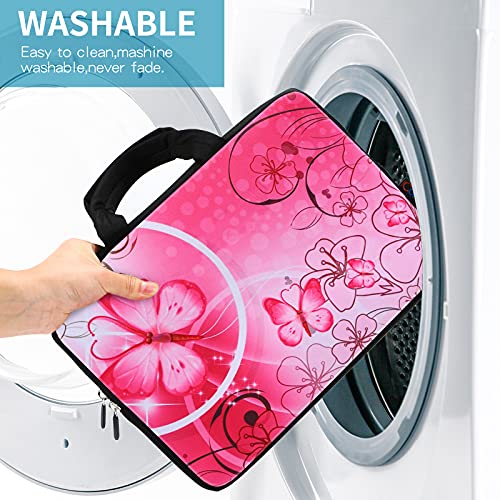 icolor 11 11.6 12 12.1 12.5 inch Laptop Carrying Bag Chromebook Case Notebook Ultrabook Bag Tablet Travel Cover Neoprene Sleeve for Apple Macbook Air Samsung Google Acer HP DELL Lenovo Asus Pink - color: Pink Flowers