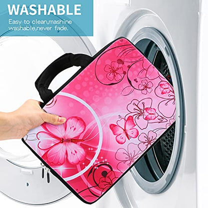 icolor 11 11.6 12 12.1 12.5 inch Laptop Carrying Bag Chromebook Case Notebook Ultrabook Bag Tablet Travel Cover Neoprene Sleeve for Apple Macbook Air Samsung Google Acer HP DELL Lenovo Asus Pink - color: Pink Flowers