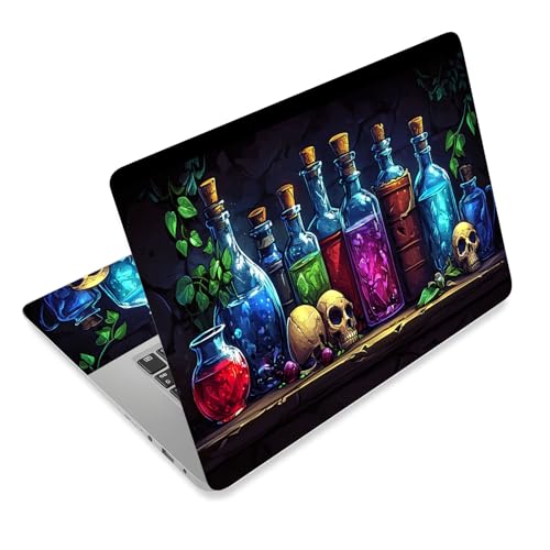 Laptop Skin Sticker Decal for 12 13 13.3 14 15 15.6 in, Universal Vinyl Waterresistant Protector Cover for Notebook PC Netbook, Computer Decor for Women Girls Magic Potion Bottles - color: Magic Potion Bottles