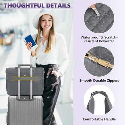 SDYSM Teacher Tote Bag 15.6 inch Laptop Bag Work Bags for Women Nurse Tote Professional Computer Messenger Shoulder Bags Laptop Briefcase for Office, College, Nursing, Grey - color: Grey