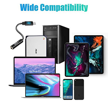 4-Port USB Hub and USB C to 3.5mm Digital Headphone Adapter