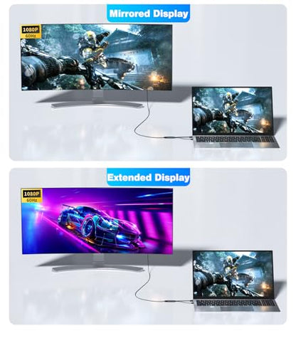 VGA to HDMI Adapter, Uni-Directional 1080P@60Hz | VGA (Source) to HDMI (Display) Converter (Male to Female) Compatible with Laptop, Computer, Graphics Card, Monitor, Projector - color: Black