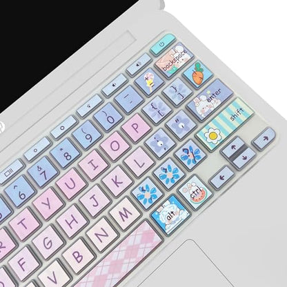 Cute Silicon Keyboard Cover Skin for HP Chromebook 11 x360 11.6", Chromebook 11 G2/G3/G4/G5/G6 EE/G7 EE 11.6’’,HP Chromebook 14-ca 14-ak14-X Series, HP Chromebook 14 G2 G3 G4 G5, Cute Bunny - color: Cute Bunny