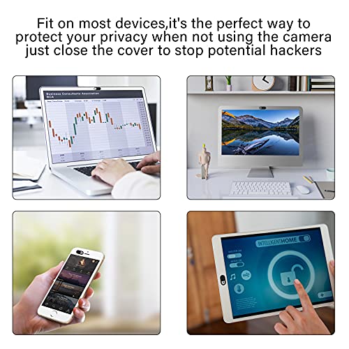 ZUCUCUC Webcam Cover Slide, 14 Pack Webcam Cover, Ultra-Thin Camera Cover for Laptop, Desktop, PC, MacBook, iPad, Tablet, iPhone, Cell Phone, Laptop Camera Cover Slide to Protect Your Privacy(Black) - color: Black (Small 8 Pcs+Large 6 Pcs)